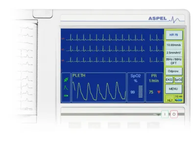 ASPEL AsCARD Grey 07.305P - aparat EKG z pulsoksymetrem - ekg24.pl -