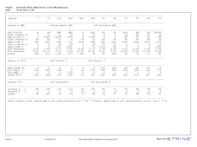 Analiza i interpretacja badania do aparatów String OPUS