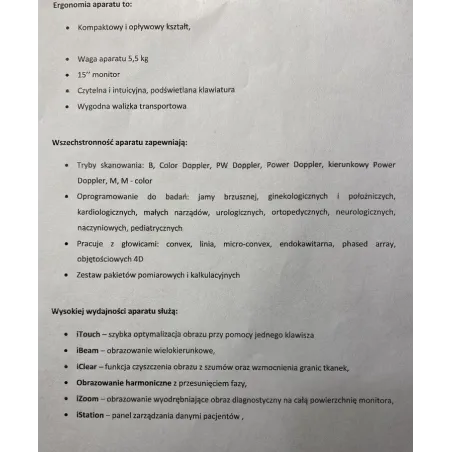 USG MINDRAY M7 - używany - cena 39 000 zł