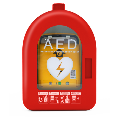 Szafka z alarmem do AED Amoul i3 czerwona – wewnętrzna